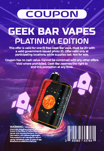 Free Geek Bar Platinum Edition Coupon